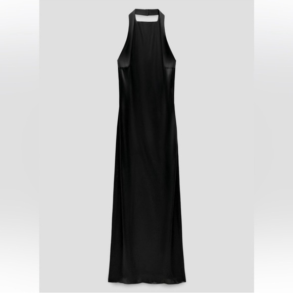 NWT Zara Studio Black Open Back Maxi Formal Dress Size M - Picture 2 of 13